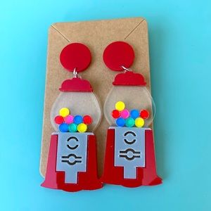 Gumball Machine Charm Drop Earrings